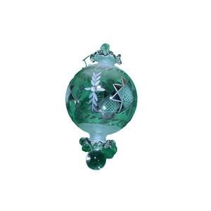 Crystal Ball Christmas Ornament Etched Bethlehem Star Hand Blown  !!